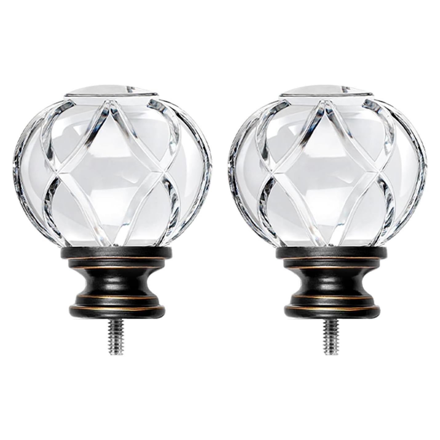 Terminales de Cortina KAMANINA Negros 2 Piezas M6 1" y 7/8"