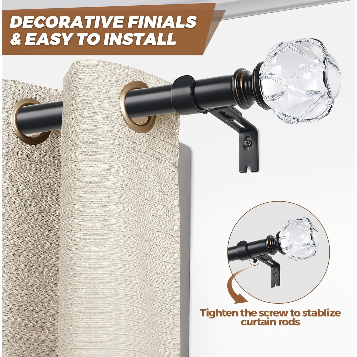 Terminales de Cortina KAMANINA Negros 2 Piezas M6 1" y 7/8"