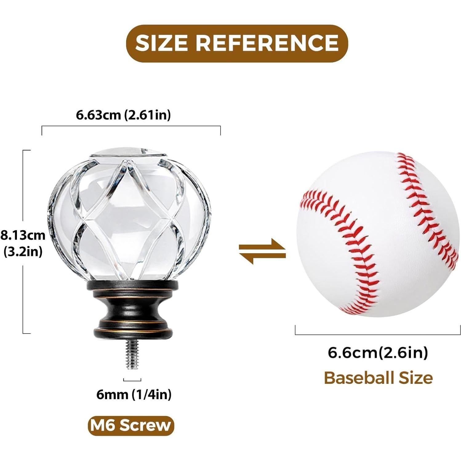 Terminales de Cortina KAMANINA Negros 2 Piezas M6 1" y 7/8"