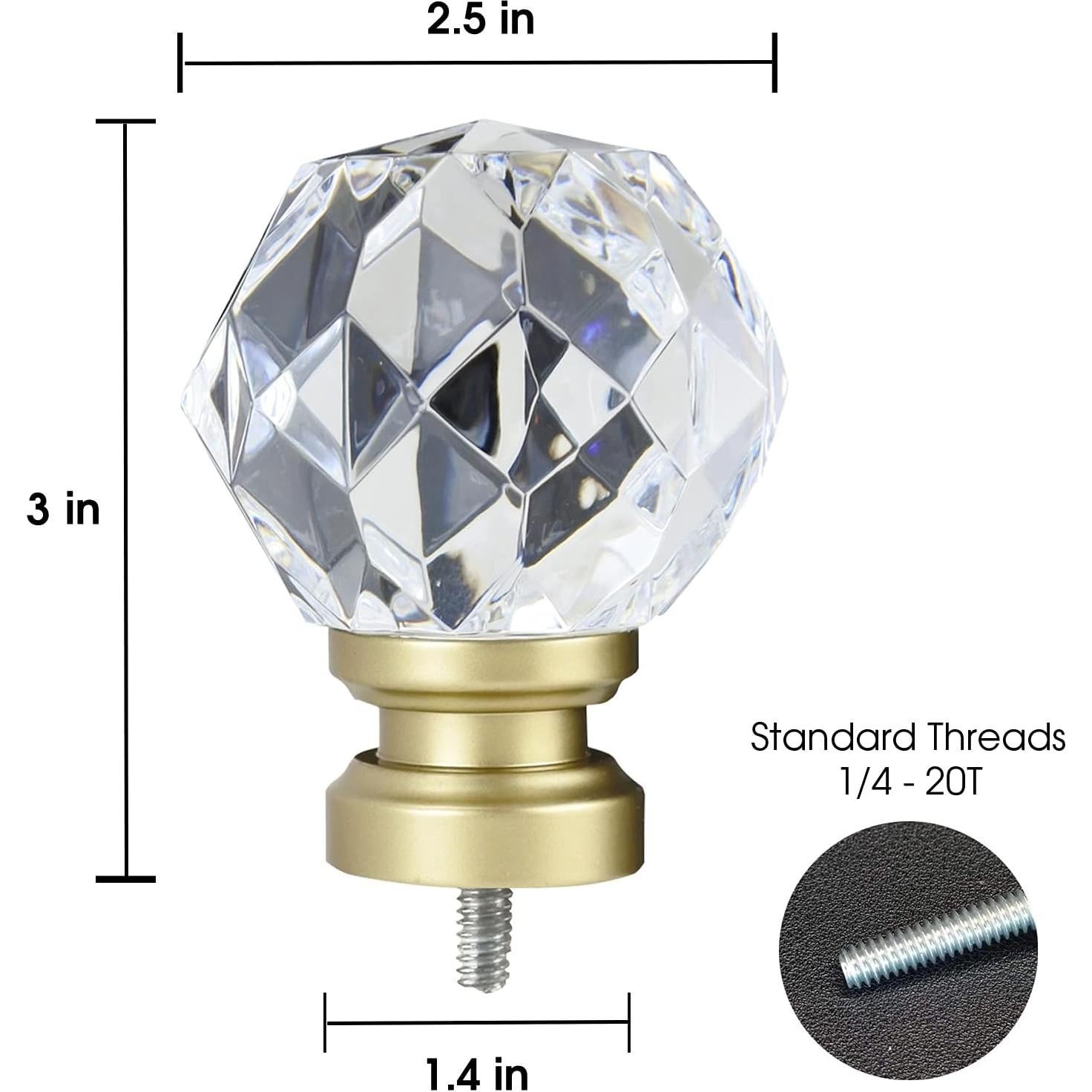 Extremos de Varilla de Cortina Decorativos ILAISIHOME Oro