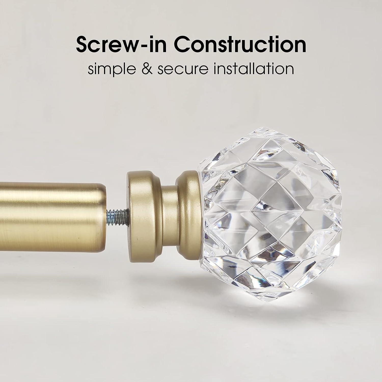 Extremos de Varilla de Cortina Decorativos ILAISIHOME Oro