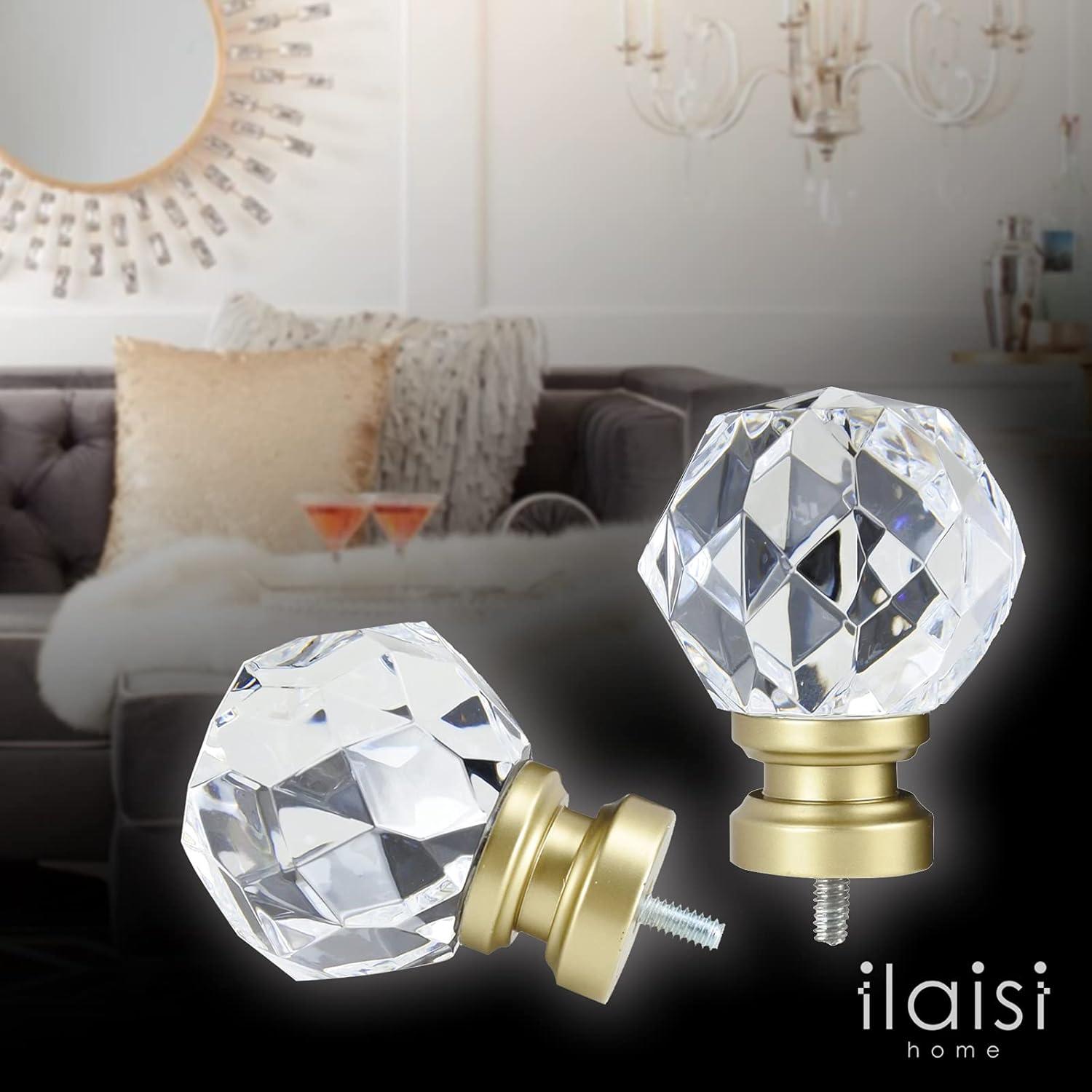 Extremos de Varilla de Cortina Decorativos ILAISIHOME Oro