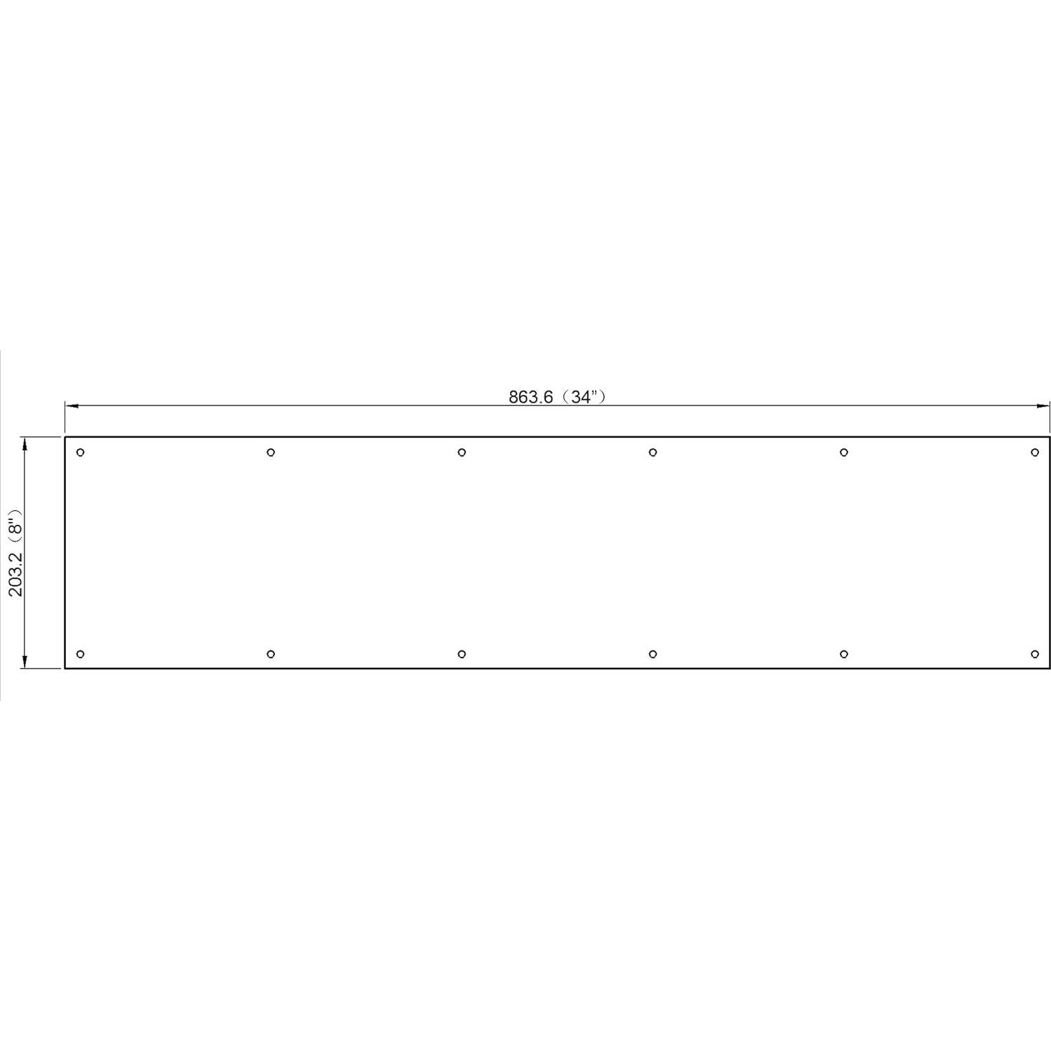 Juego de 2 Placas de Patada Acero Inoxidable 86 x 20 cm Latón Satinado