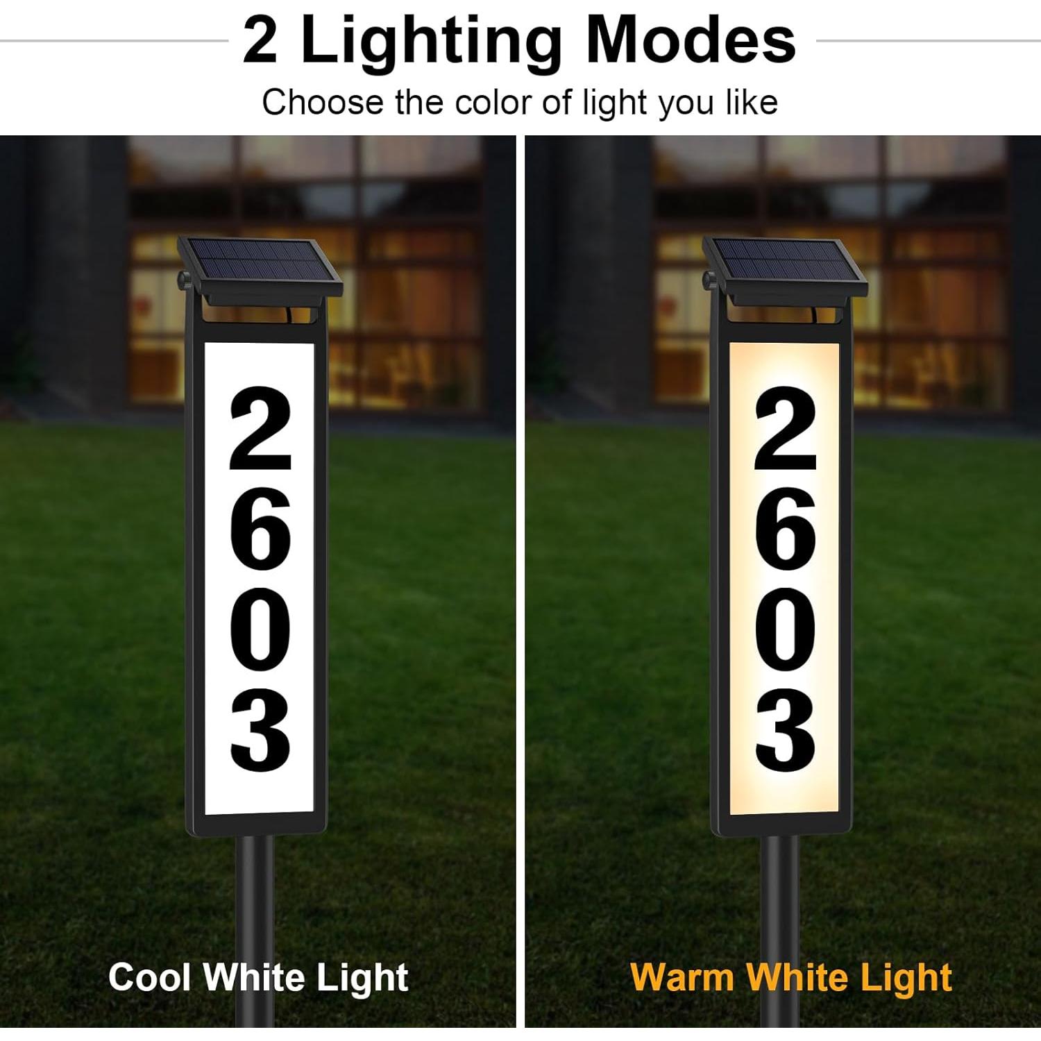 Letrero Solar Iluminado Eyrosa con Números de Casa 89cm