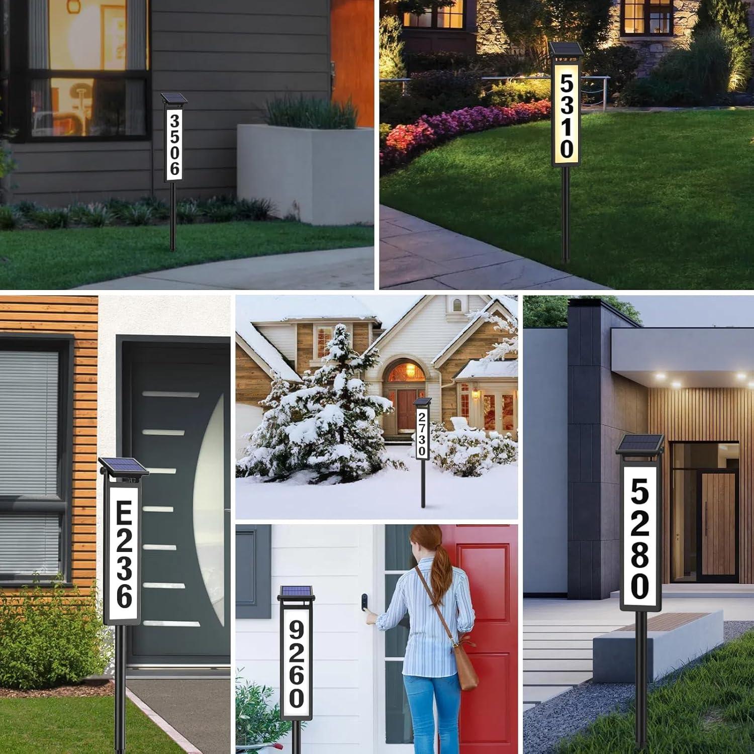 Letrero Solar Iluminado Eyrosa con Números de Casa 89cm