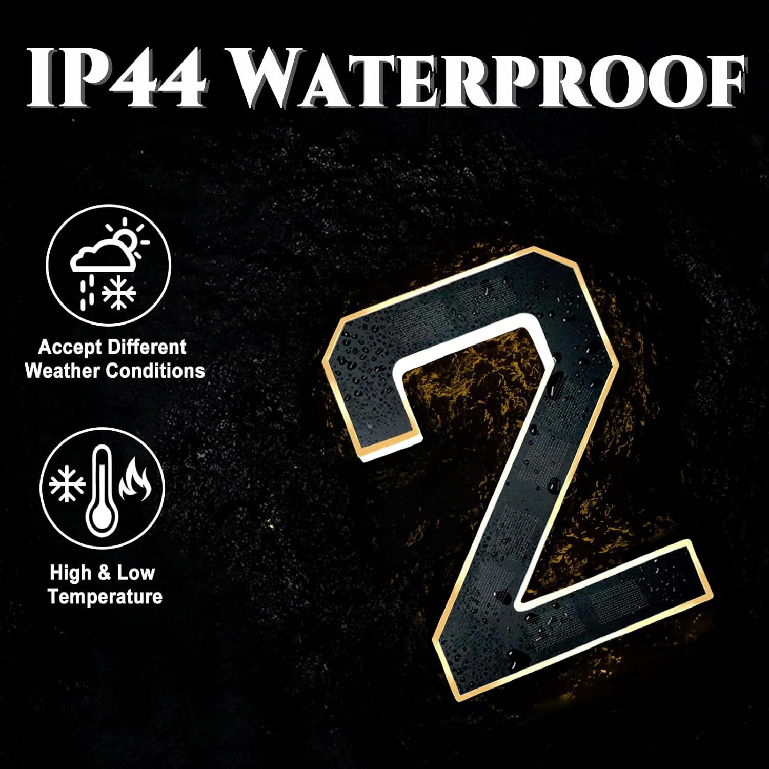 Números de Casa Iluminados Solares ISUNMEA 22.86 cm Negro