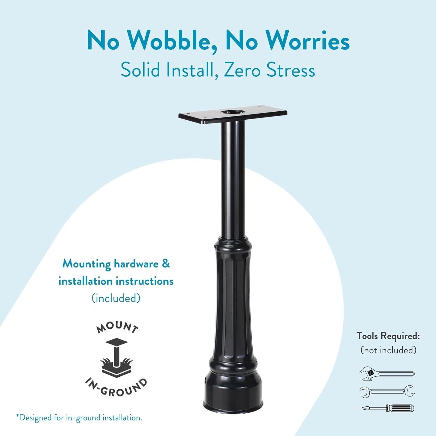 Poste de Buzón Arquitectónico 7507B Negro con Cubierta Decorativa