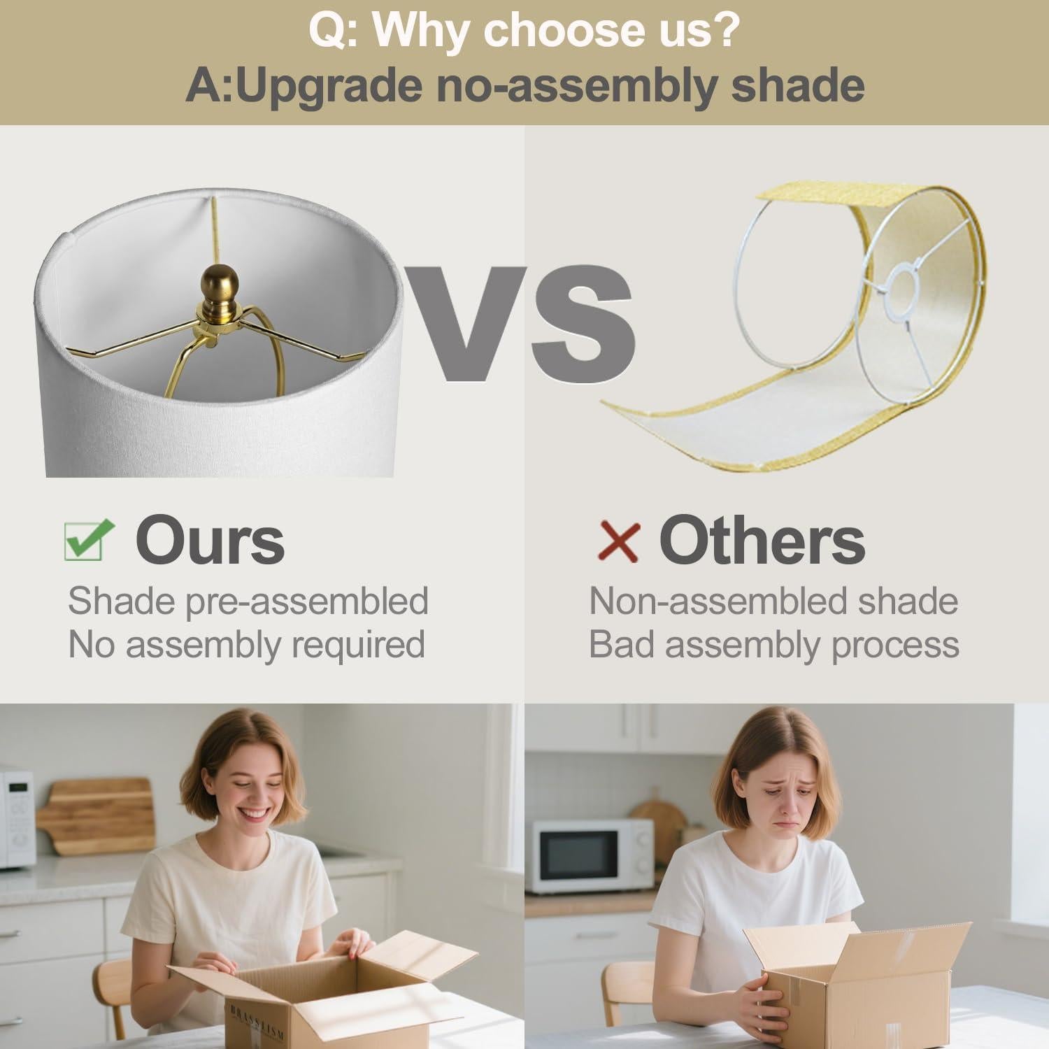 Juego de 2 Lámparas Buffet BRASSLISM 72.4 cm Latón Lino