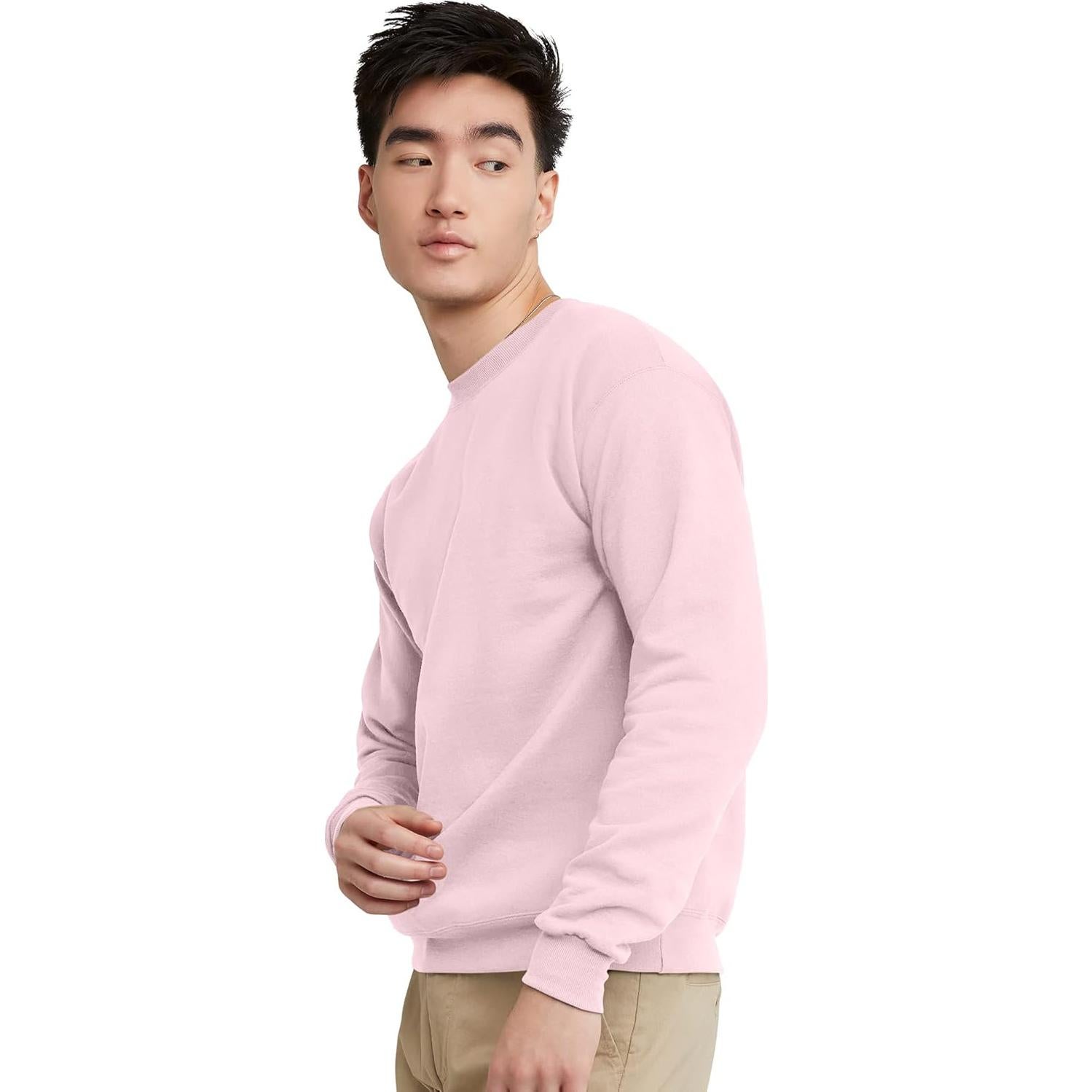 Sudadera de forro polar Hanes para hombres - Rosa pálido XL