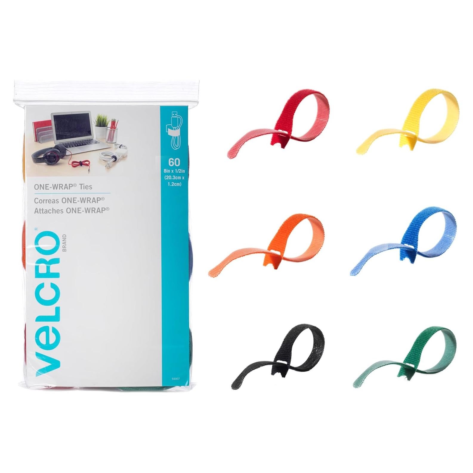 Sujetadores de Cables VELCRO Marca ONE-WRAP 60 Piezas 20,32 cm