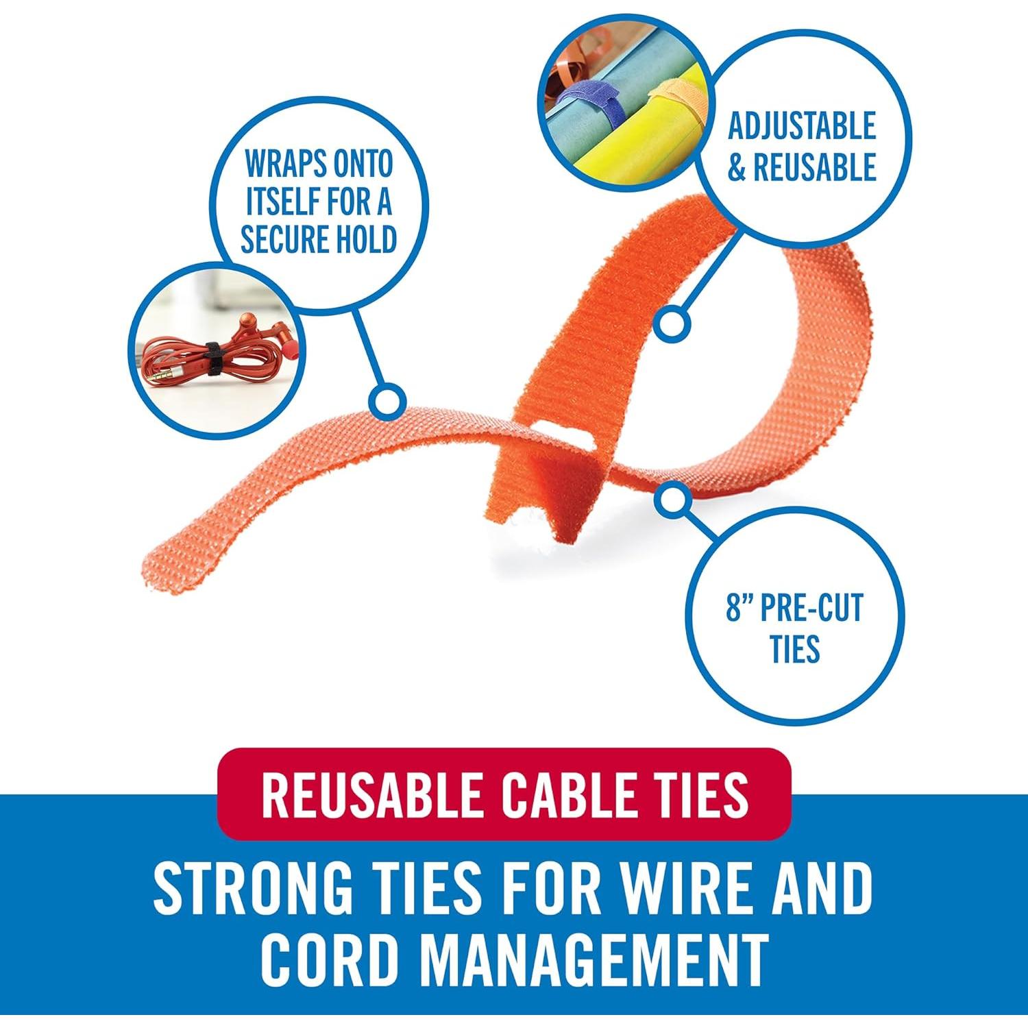 Sujetadores de Cables VELCRO Marca ONE-WRAP 60 Piezas 20,32 cm