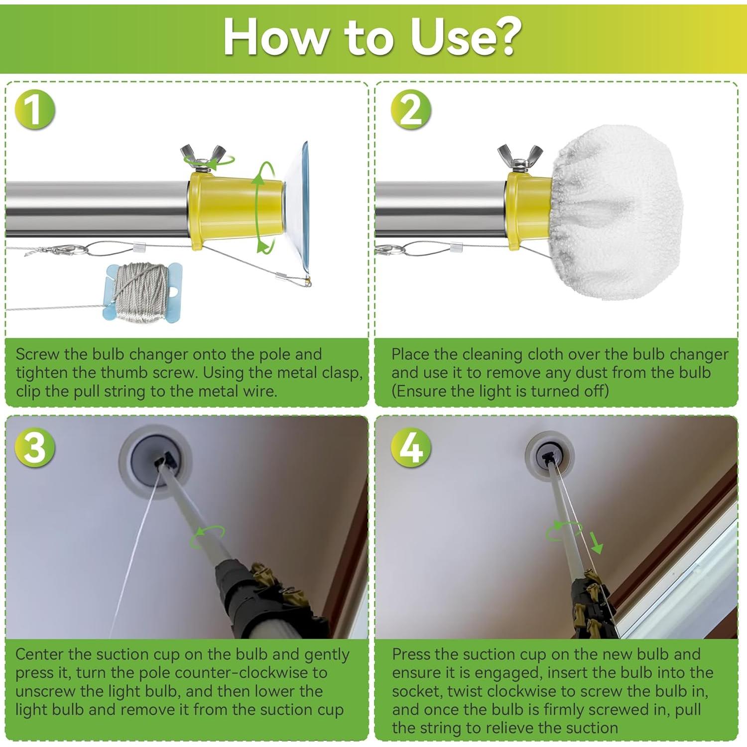 Cambiador de Bombillas Dreyoo con Ventosa para Techos Altos