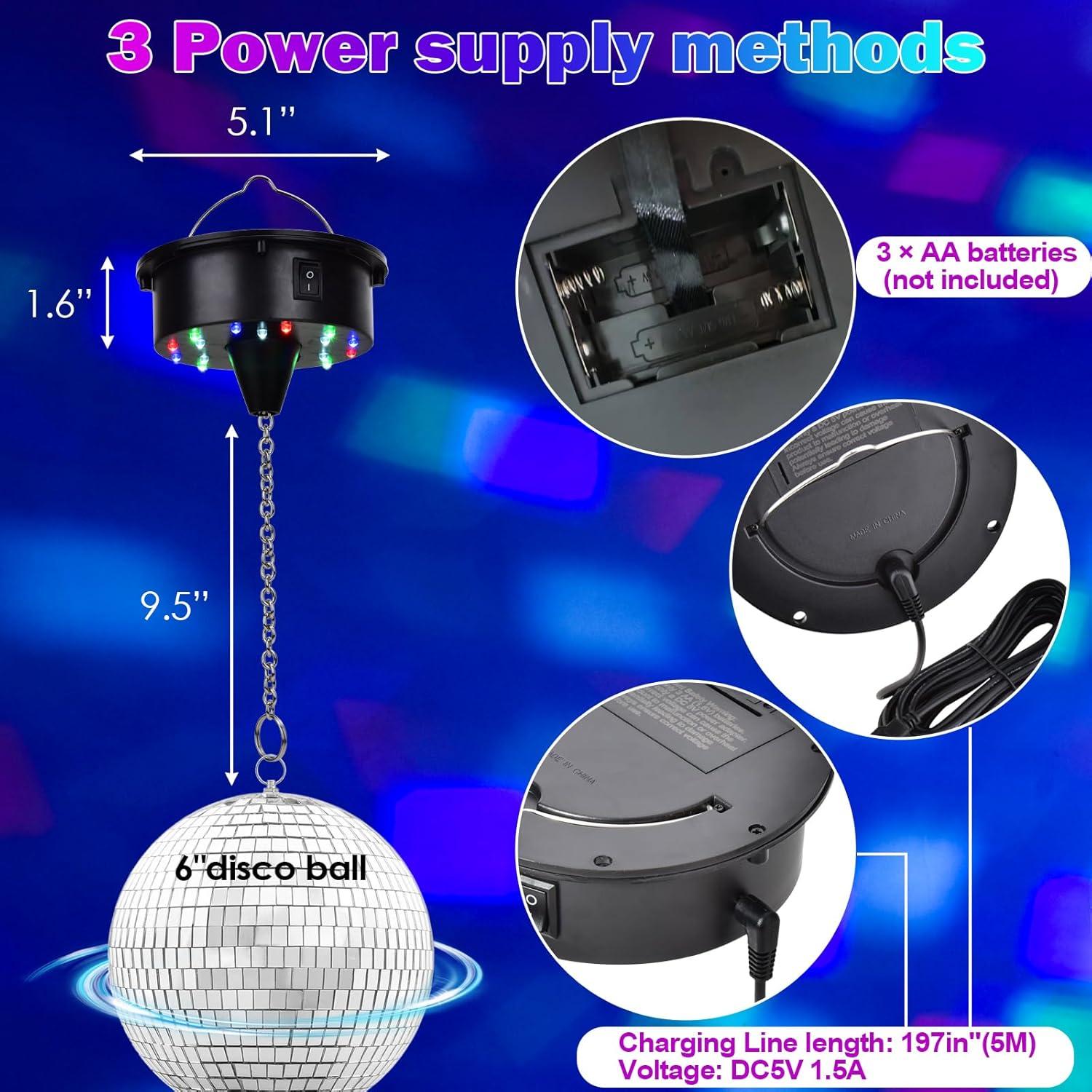 Bola de Espejos con Motor TAIKUU 6" a 12" Ajustable