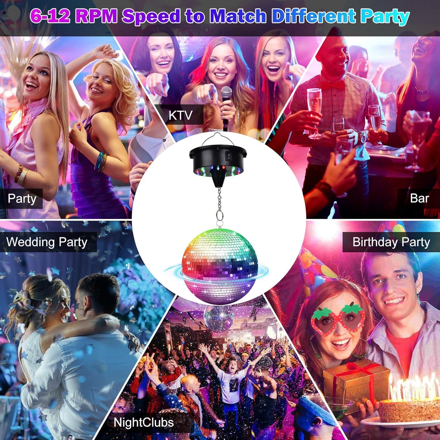 Bola de Espejos con Motor TAIKUU 6" a 12" Ajustable