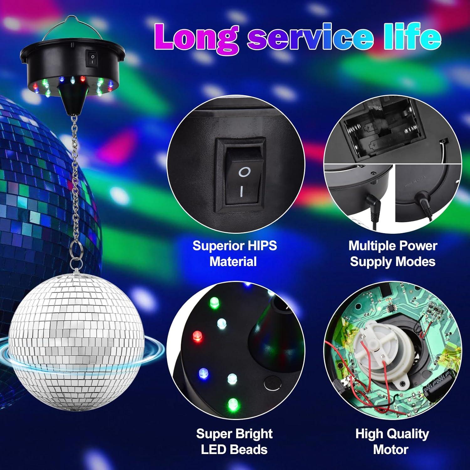 Bola de Espejos con Motor TAIKUU 6" a 12" Ajustable