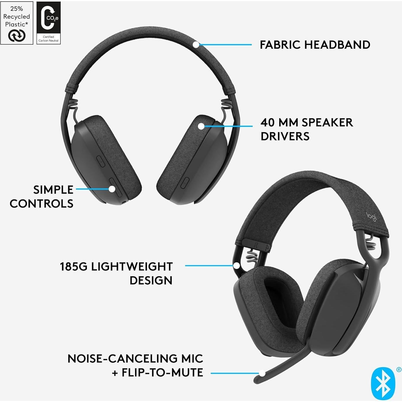 Auriculares Inalámbricos Logitech Zone Vibe 100 - Grafito
