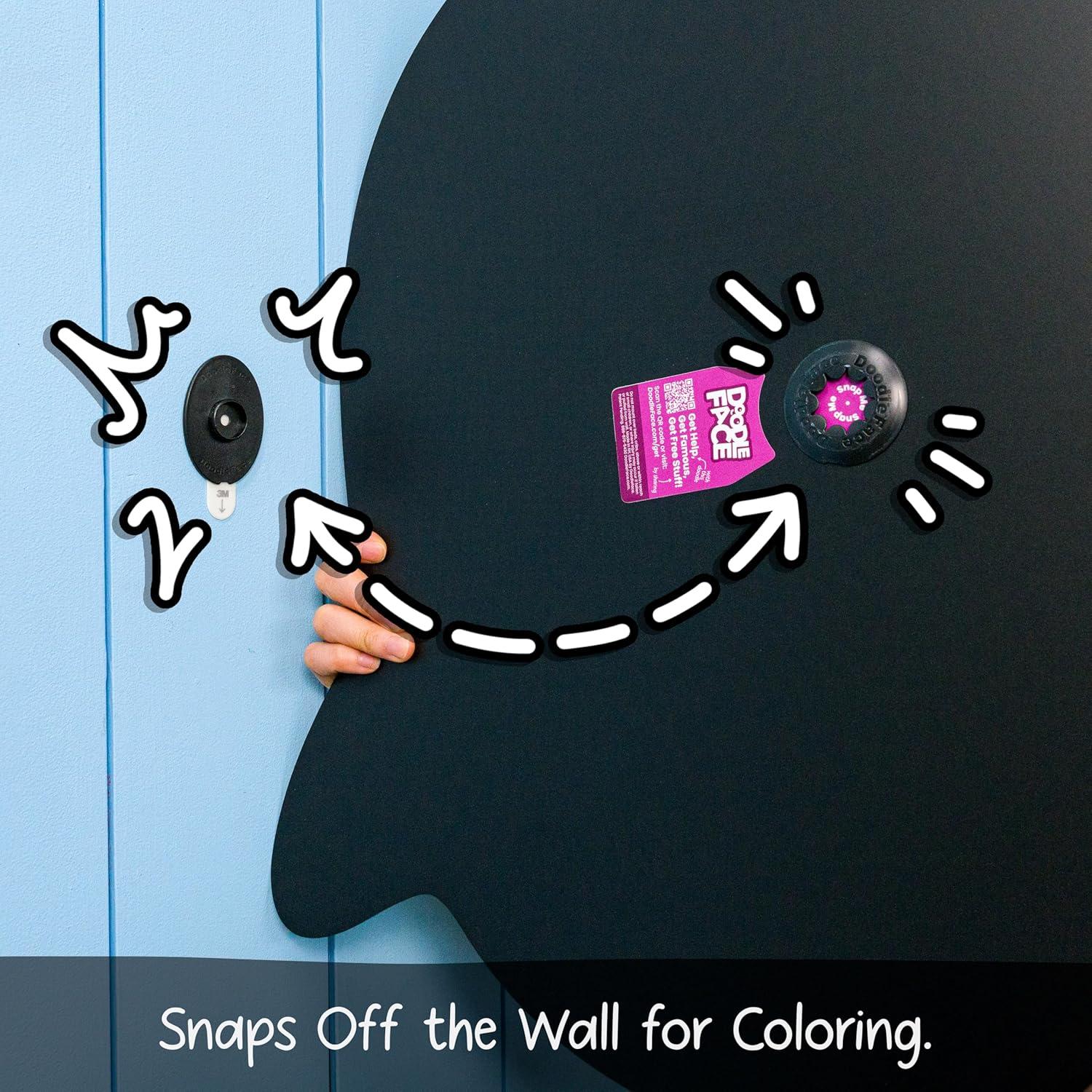 Tablero de Crayones DoodleFace Redondo 48x56 cm Borrado en Seco