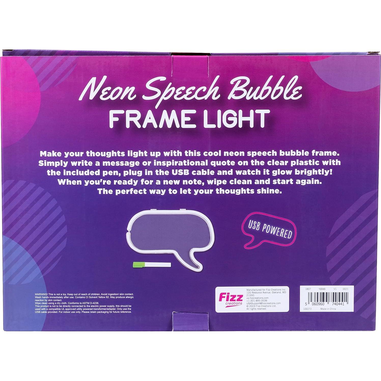 Marco de Luz de Burbuja de Diálogo Neón Fizz Creations 30.99x23.11cm