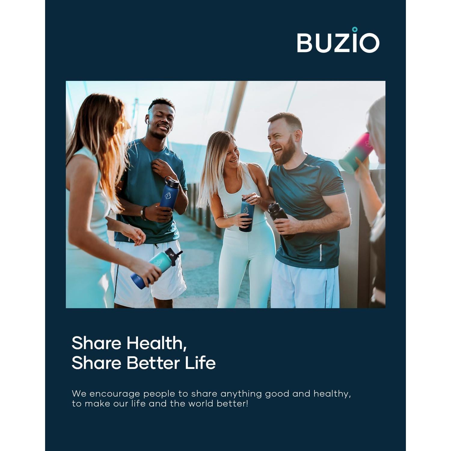 Botella de Agua Aislada BUZIO 32 oz Doble Pared Negra