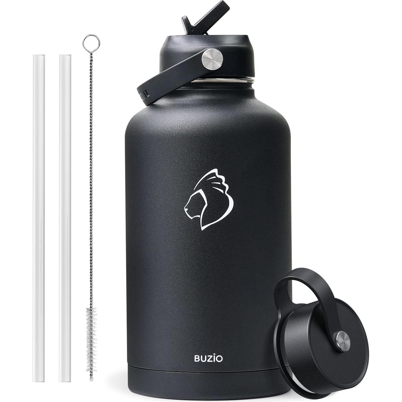 Botella de Agua Aislada BUZIO 32 oz Doble Pared Negra