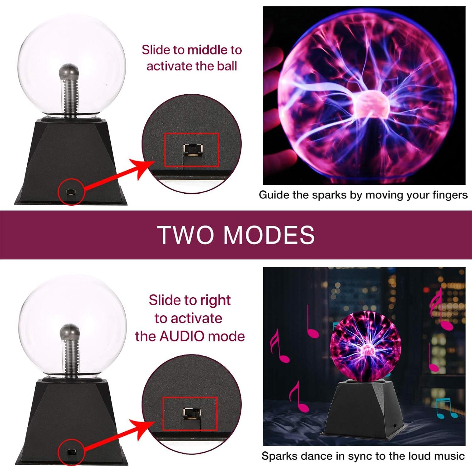 Lámpara de Plasma Gresus 12.7 cm Interactiva Tacto y Sonido