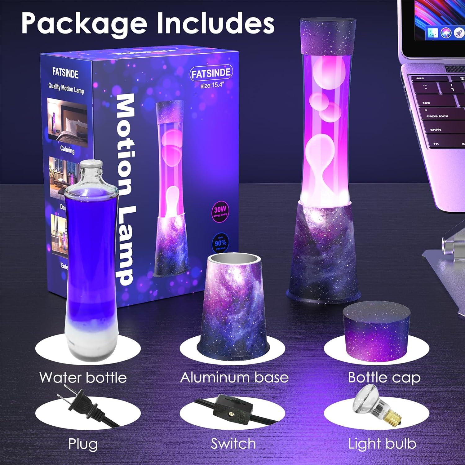 Lámpara de Movimiento Líquido Morado y Blanco - Luz Relajante