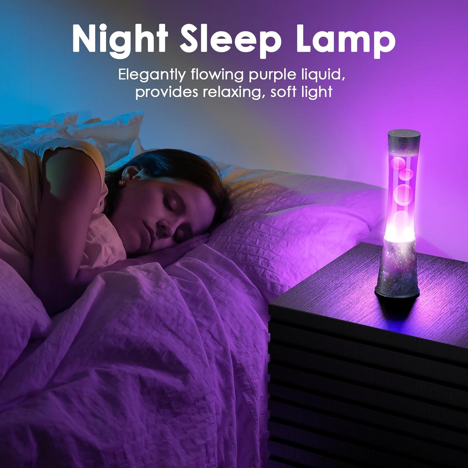 Lámpara de Movimiento Líquido Morado y Blanco - Luz Relajante