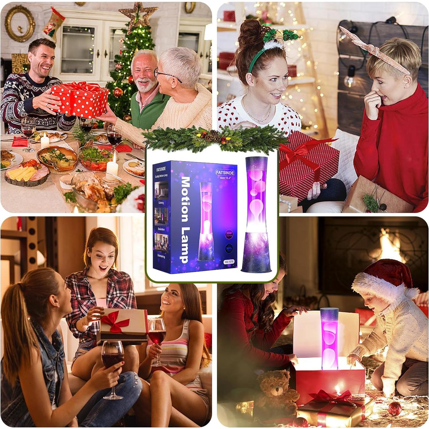 Lámpara de Movimiento Líquido Morado y Blanco - Luz Relajante