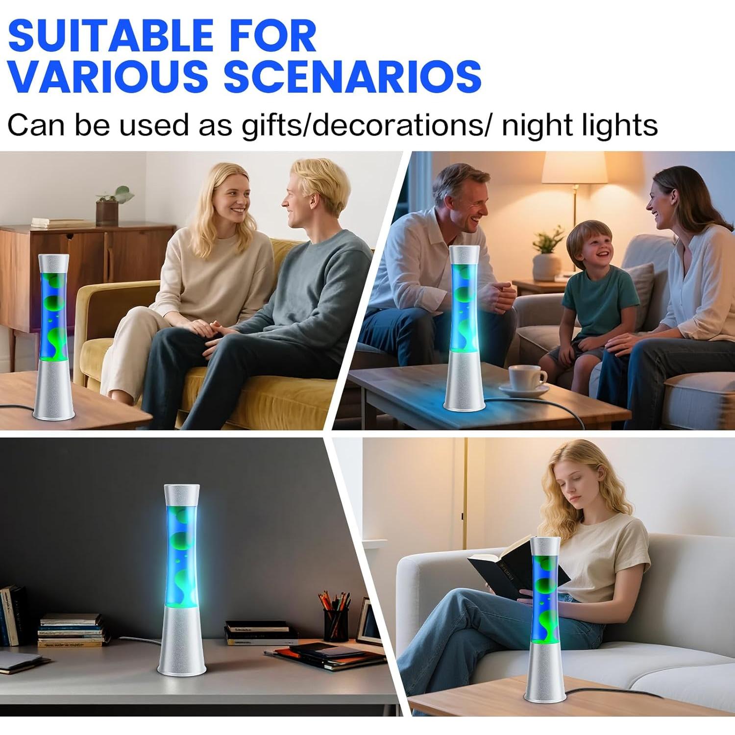 Lámpara de Movimiento Líquido XXMANX 32 cm Azul Luz Nocturna