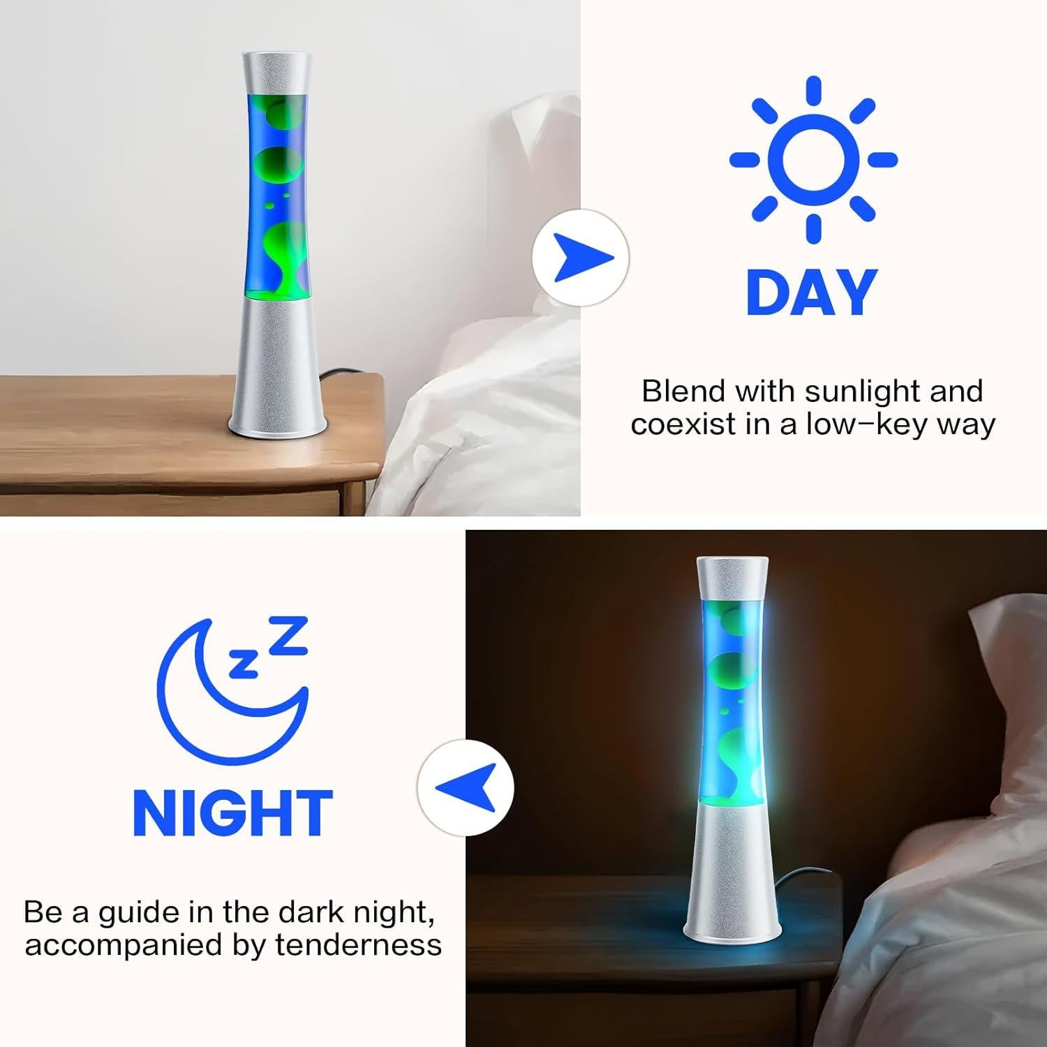 Lámpara de Movimiento Líquido XXMANX 32 cm Azul Luz Nocturna