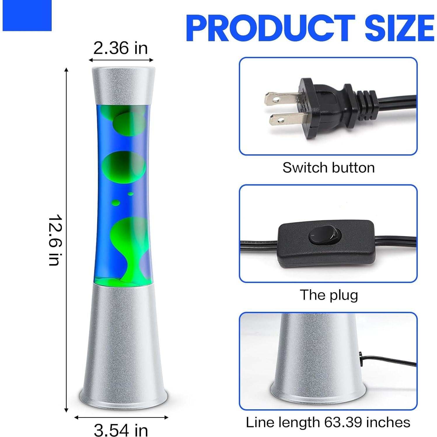 Lámpara de Movimiento Líquido XXMANX 32 cm Azul Luz Nocturna