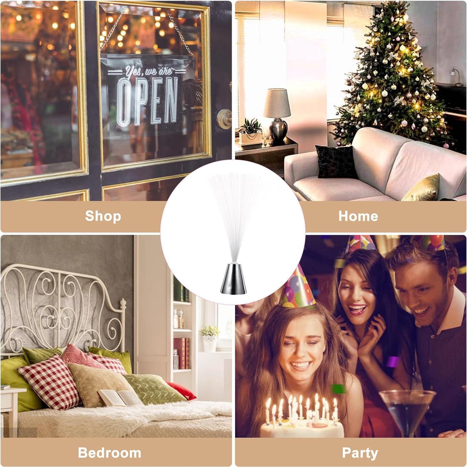 Lámpara de fibra óptica Toyvian - LED colorido con batería