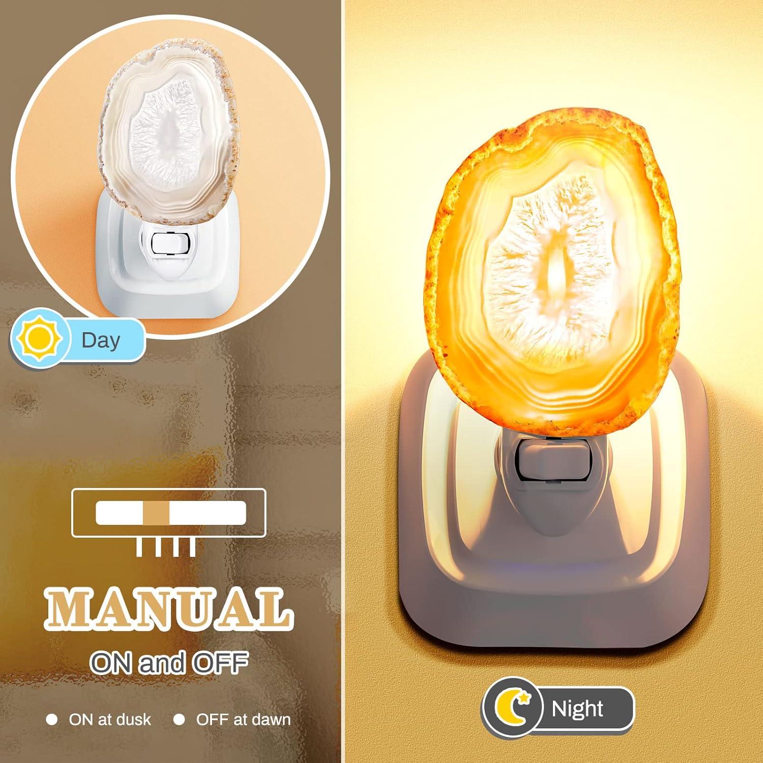 Luz Nocturna de Ágata Hortsun Beige con Interruptor 7W