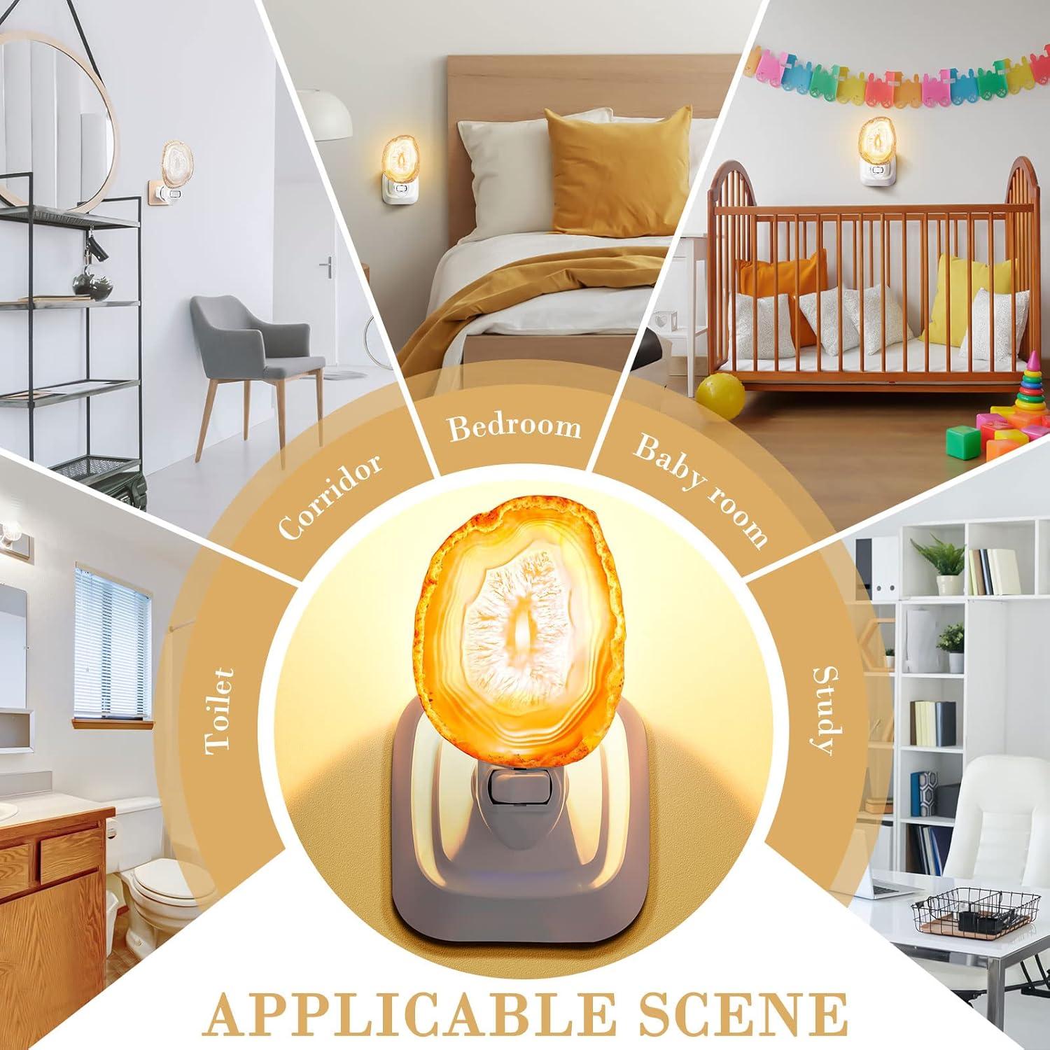 Luz Nocturna de Ágata Hortsun Beige con Interruptor 7W