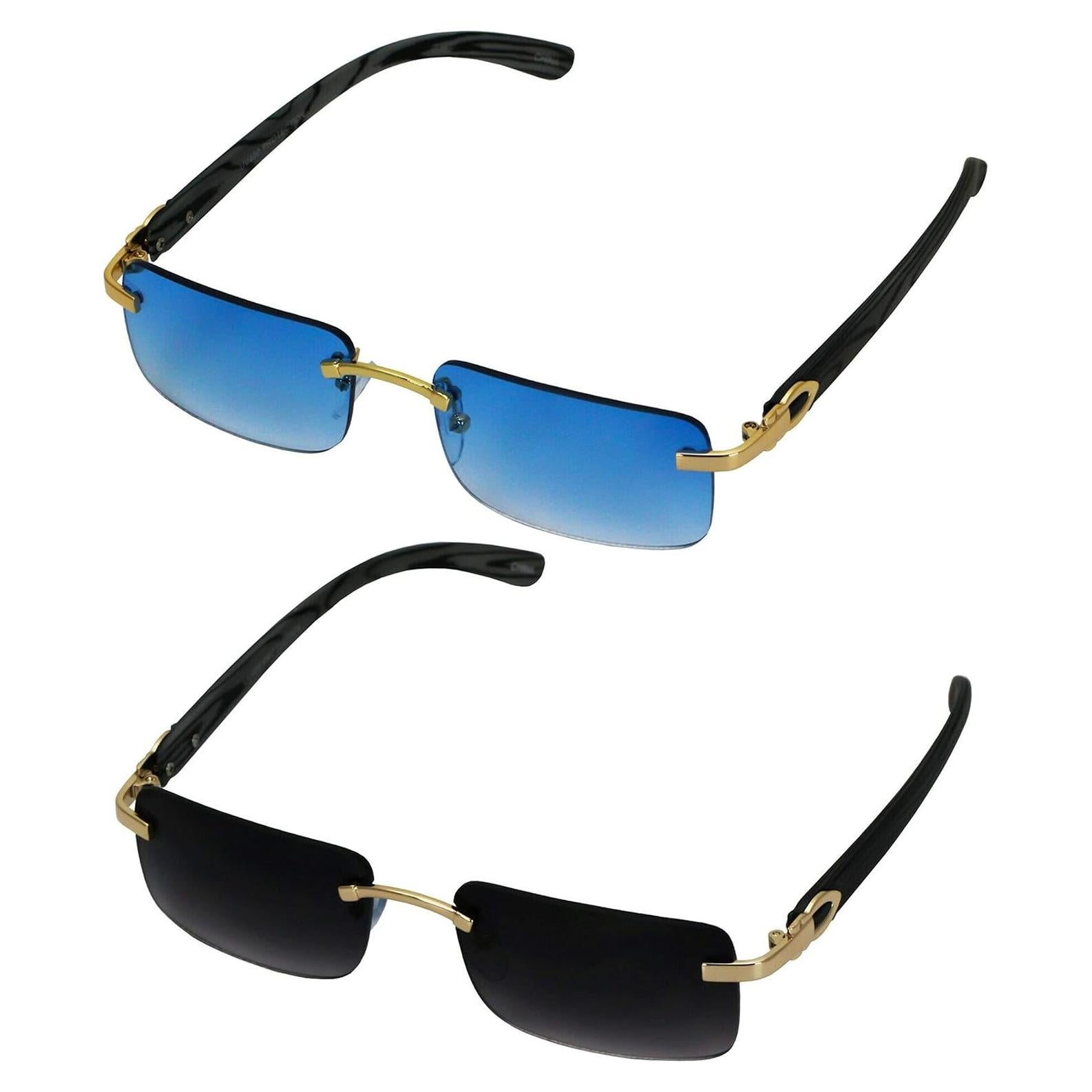 Gafas de sol vintage sin montura unisex color caramelo