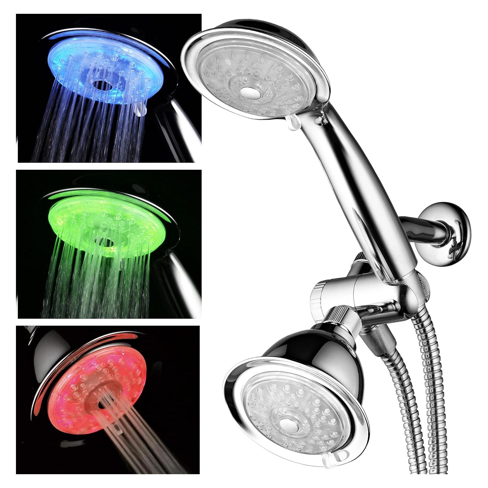 Cabezal de Ducha LED PowerSpa 24 Configuraciones 10.16 cm