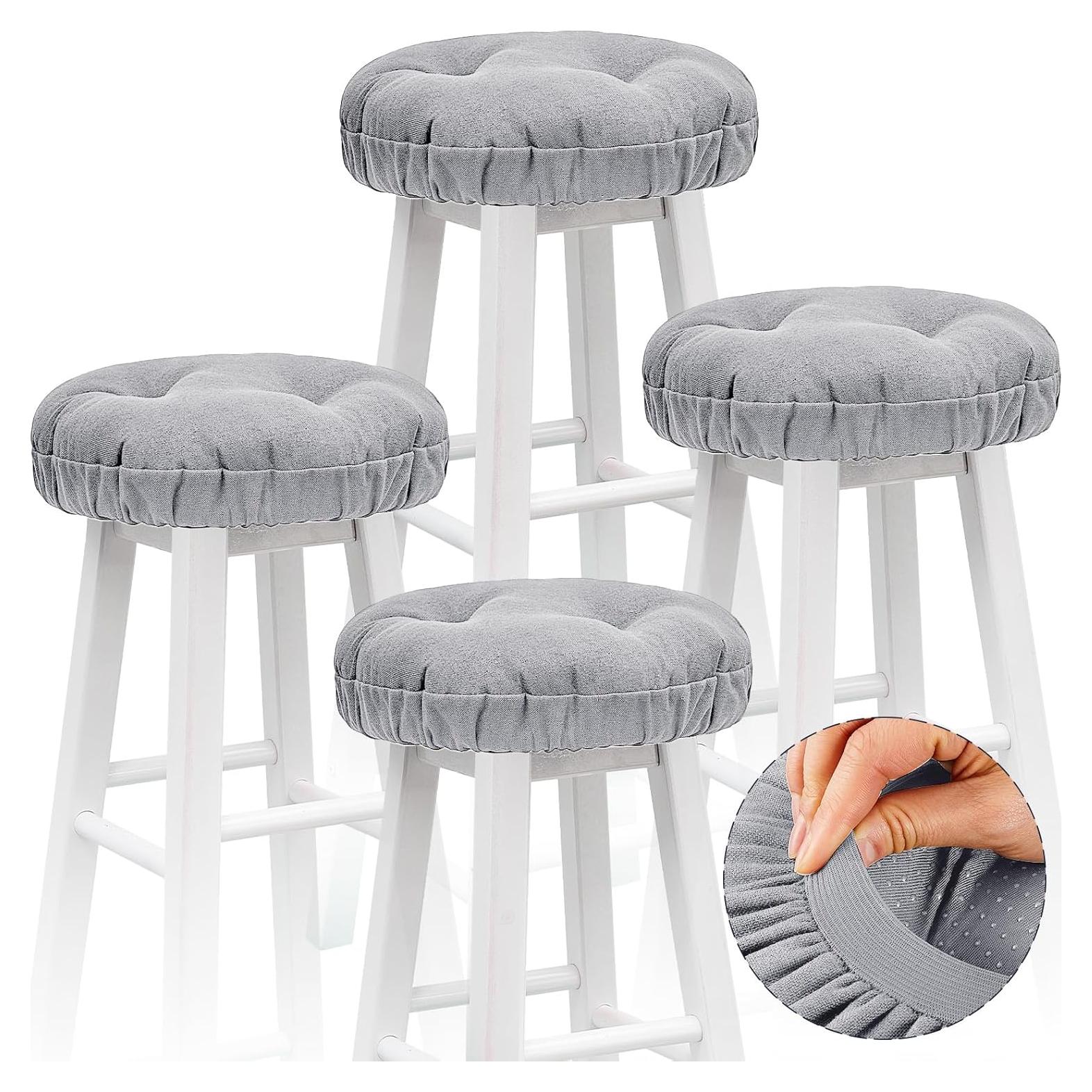 Fundas para Taburetes Redondos Marsui 4 Piezas 30.48 cm Gris Claro