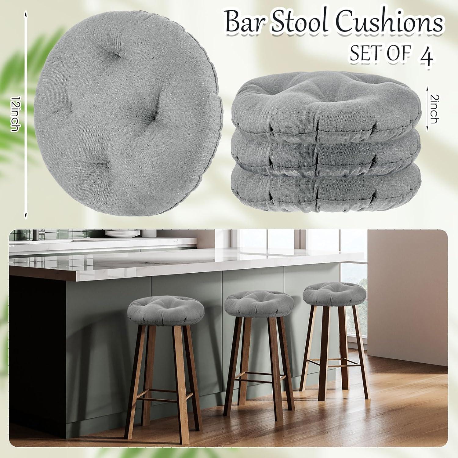 Fundas para Taburetes Redondos Marsui 4 Piezas 30.48 cm Gris Claro