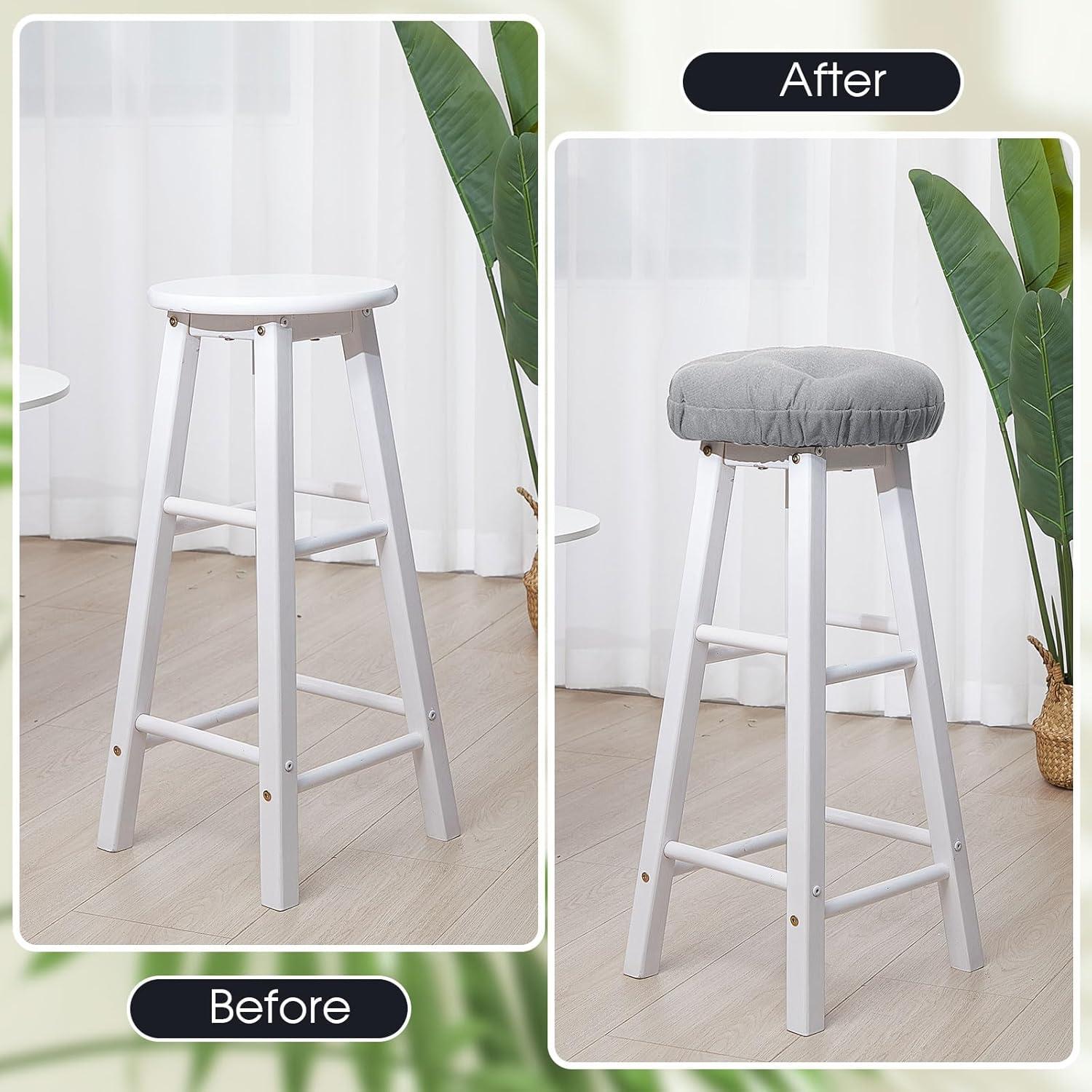 Fundas para Taburetes Redondos Marsui 4 Piezas 30.48 cm Gris Claro