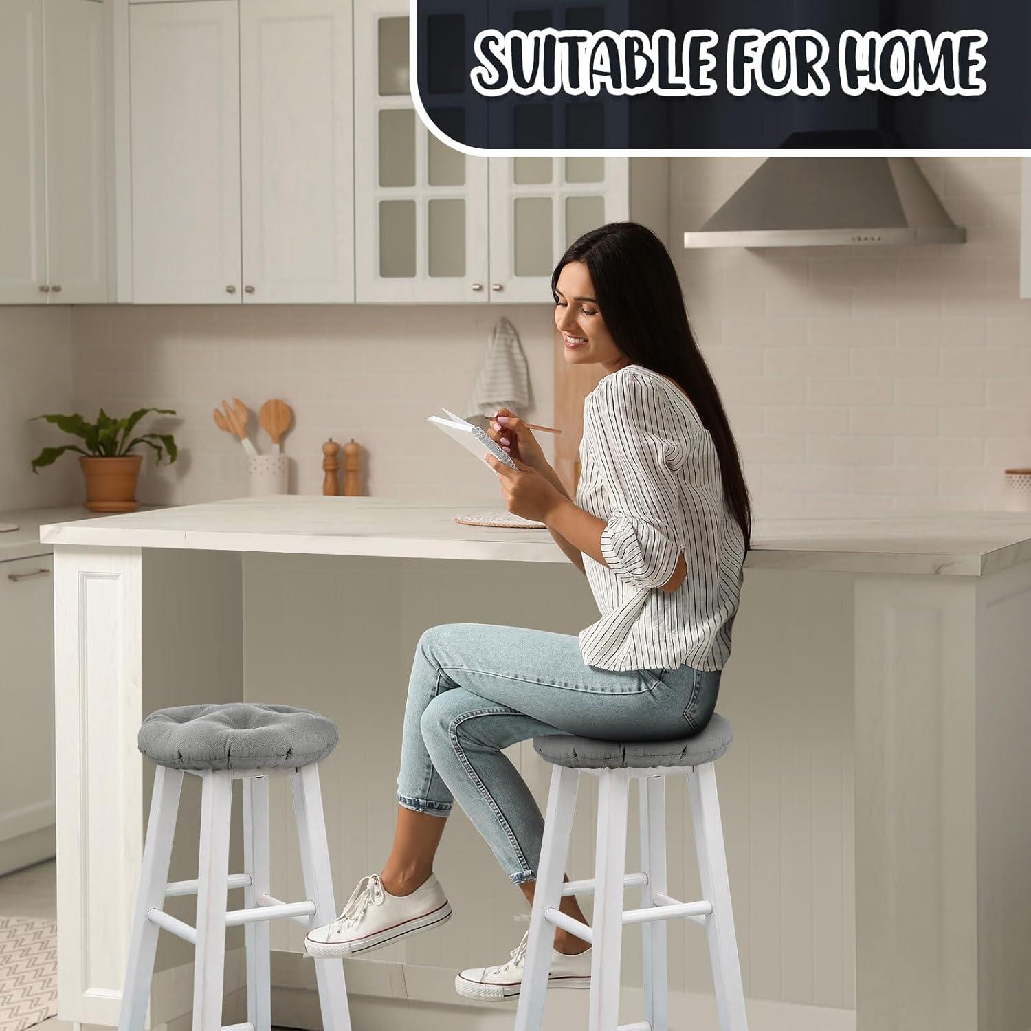 Fundas para Taburetes Redondos Marsui 4 Piezas 30.48 cm Gris Claro