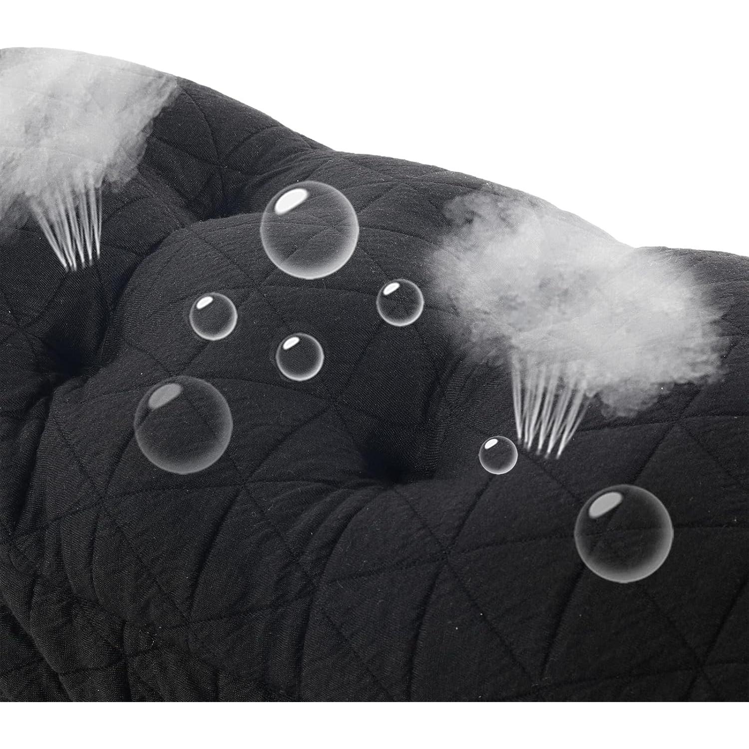 Cojín de Asiento Redondo BUYUE 33 cm Negro Jacquard Antideslizante