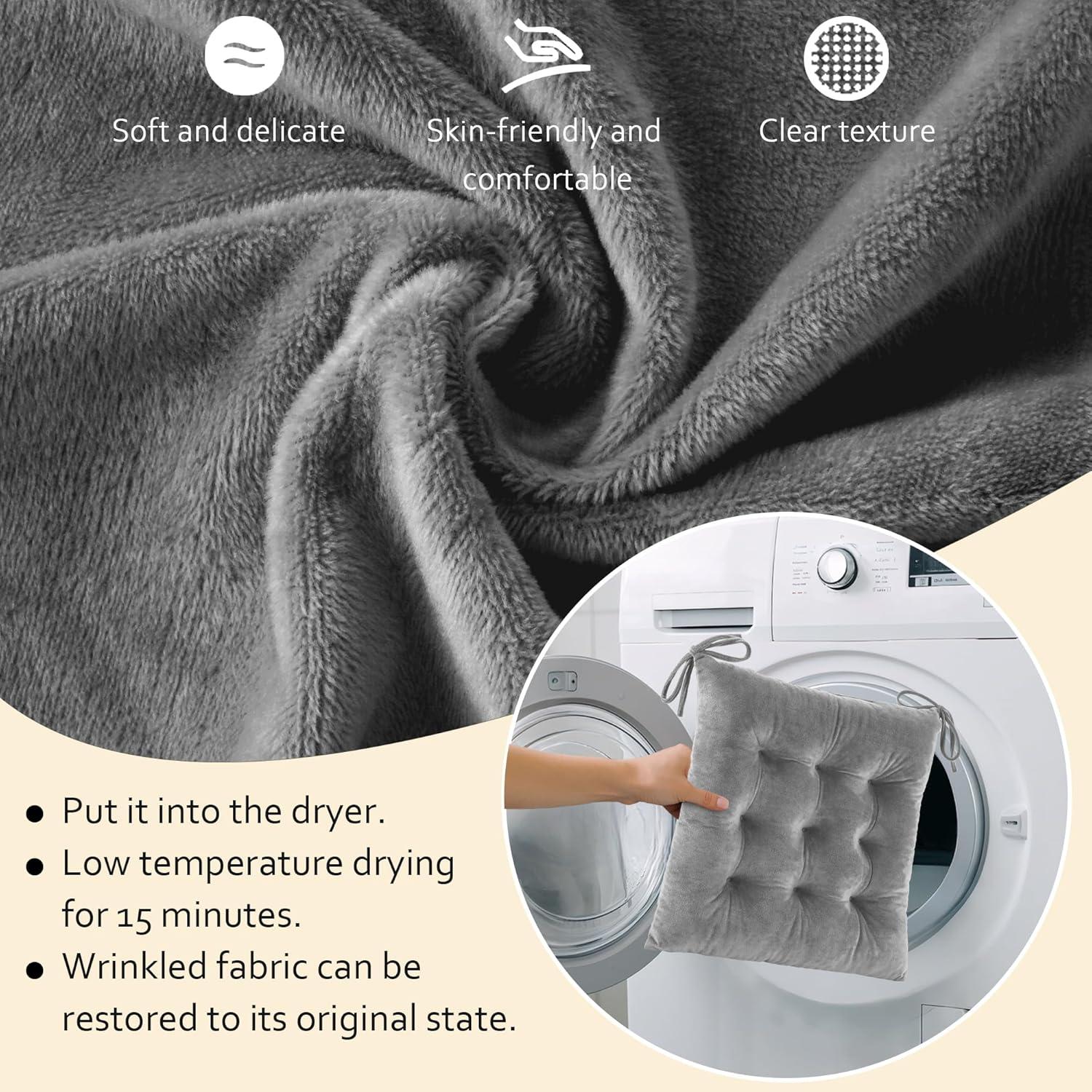 Cojín de Silla Mecedora ELFJOY 2 Piezas Gris con Respaldo