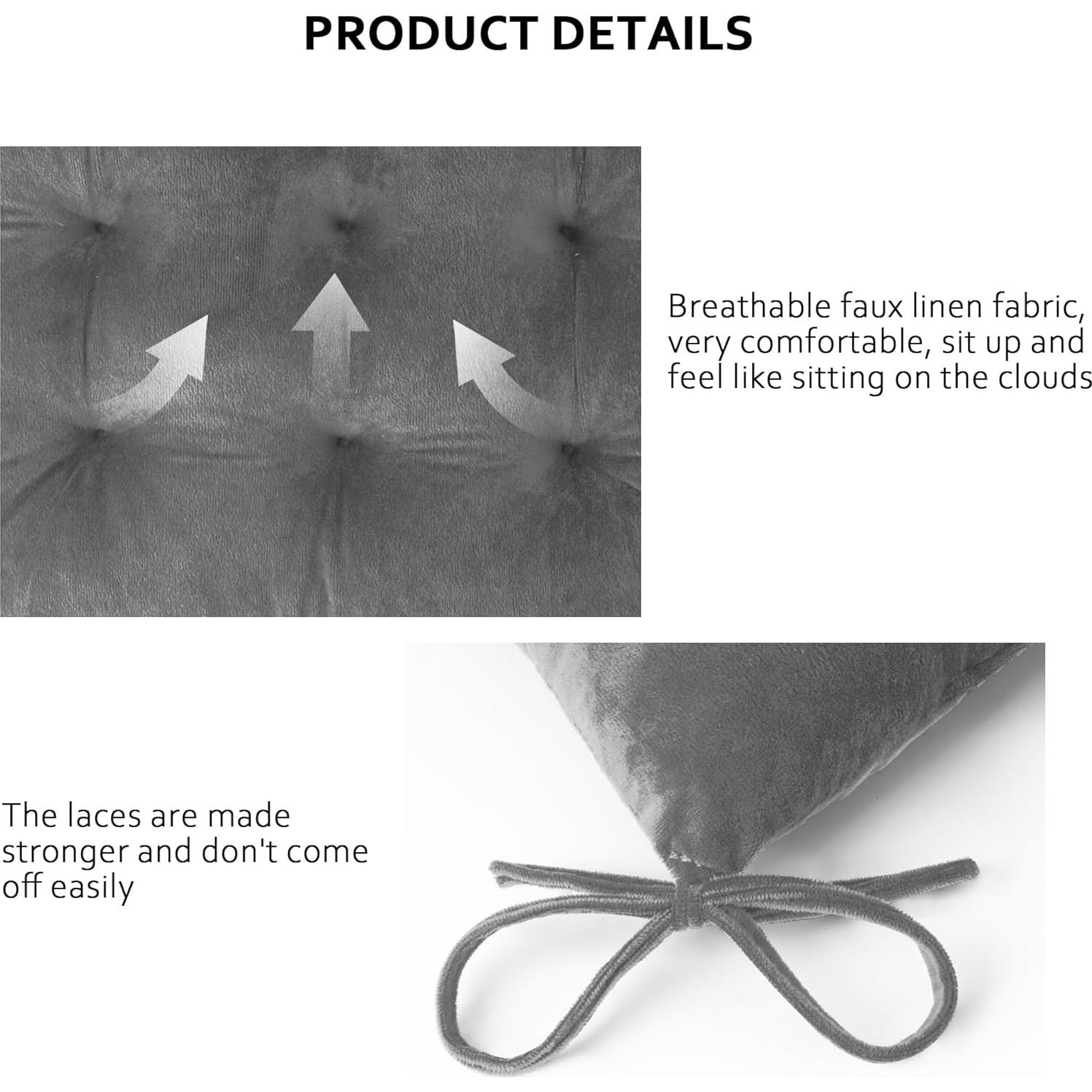 Cojín de Silla Mecedora ELFJOY 2 Piezas Gris con Respaldo