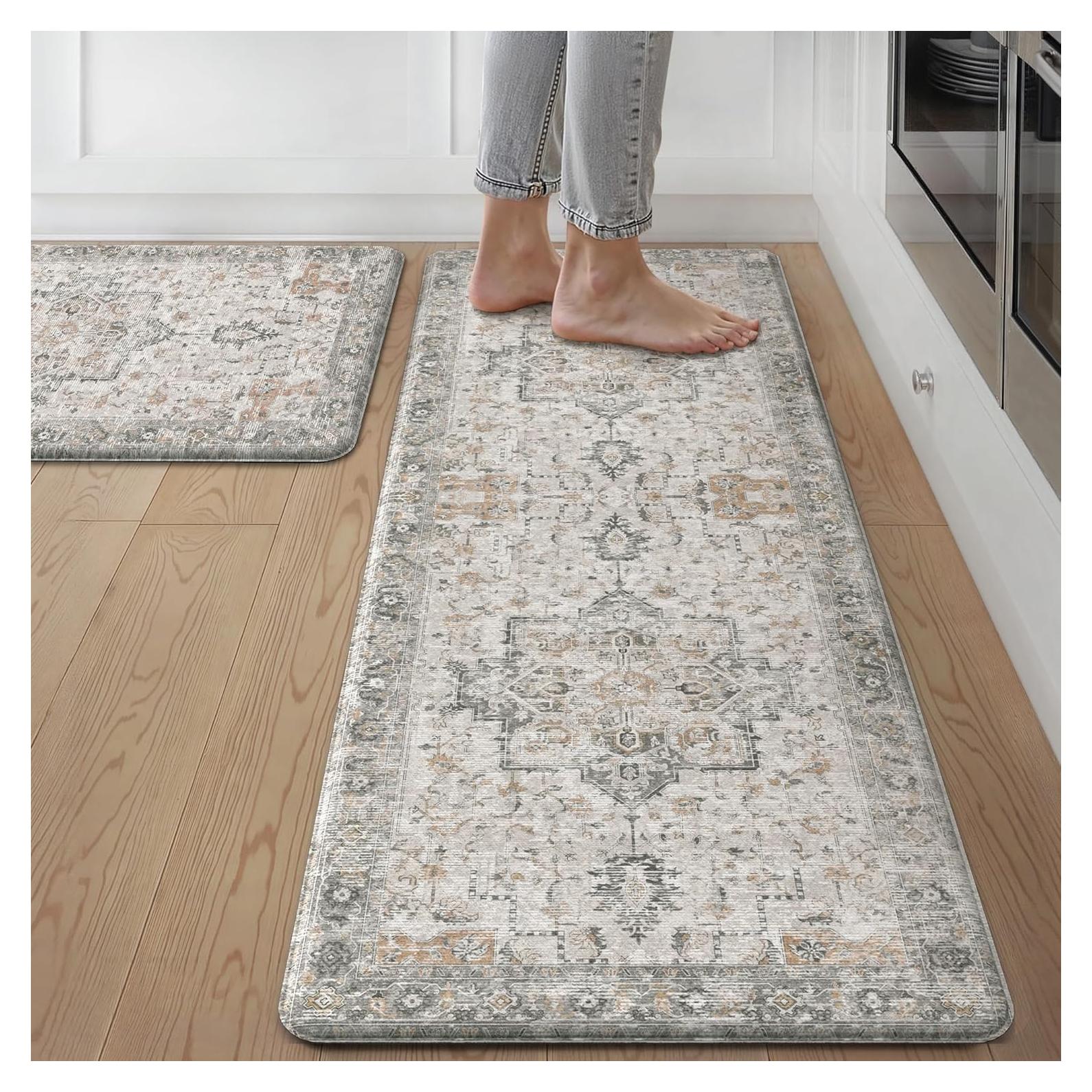 Alfombrillas de Cocina GENIMO 2Pcs Antifatiga Impermeables 43.9x119.4cm