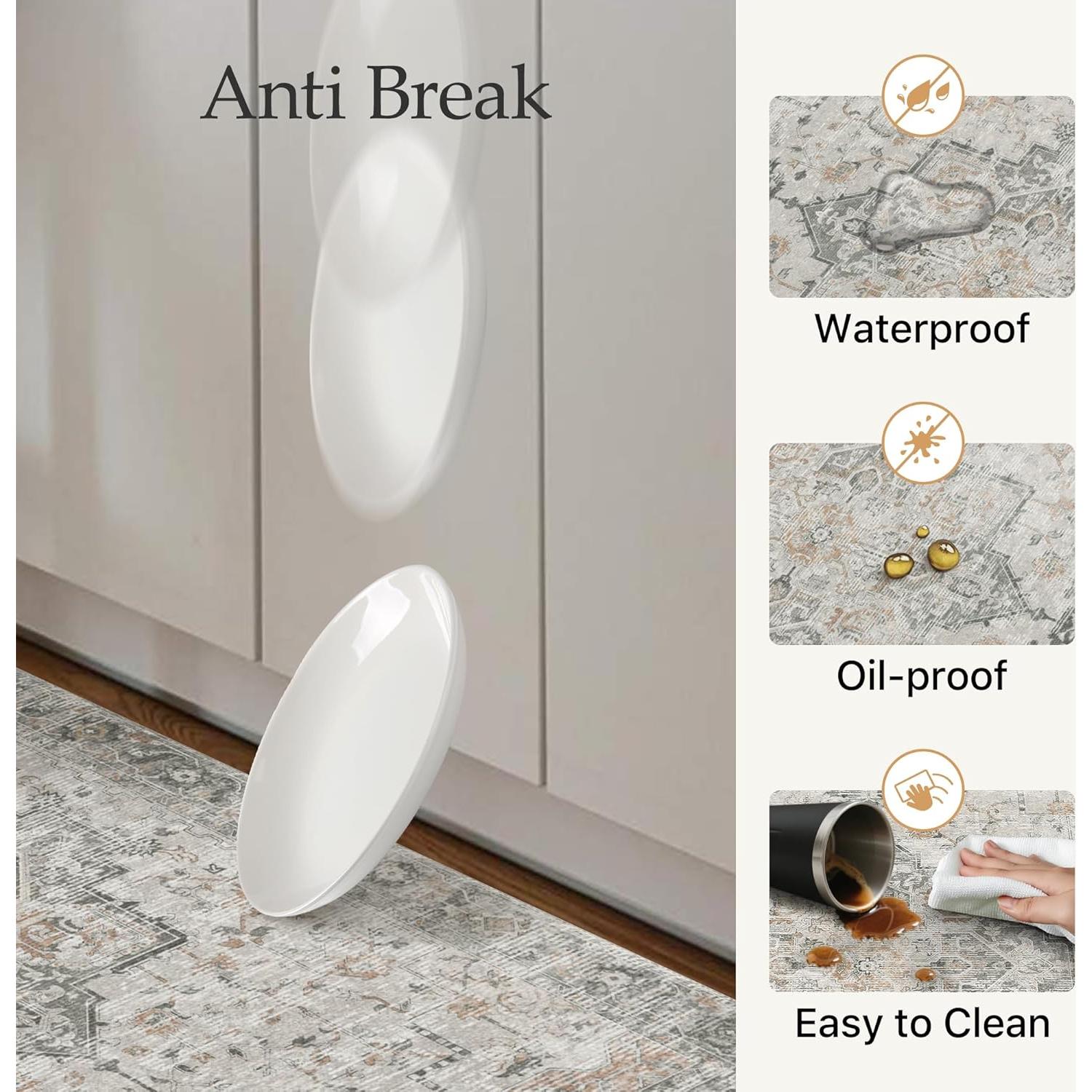 Alfombrillas de Cocina GENIMO 2Pcs Antifatiga Impermeables 43.9x119.4cm