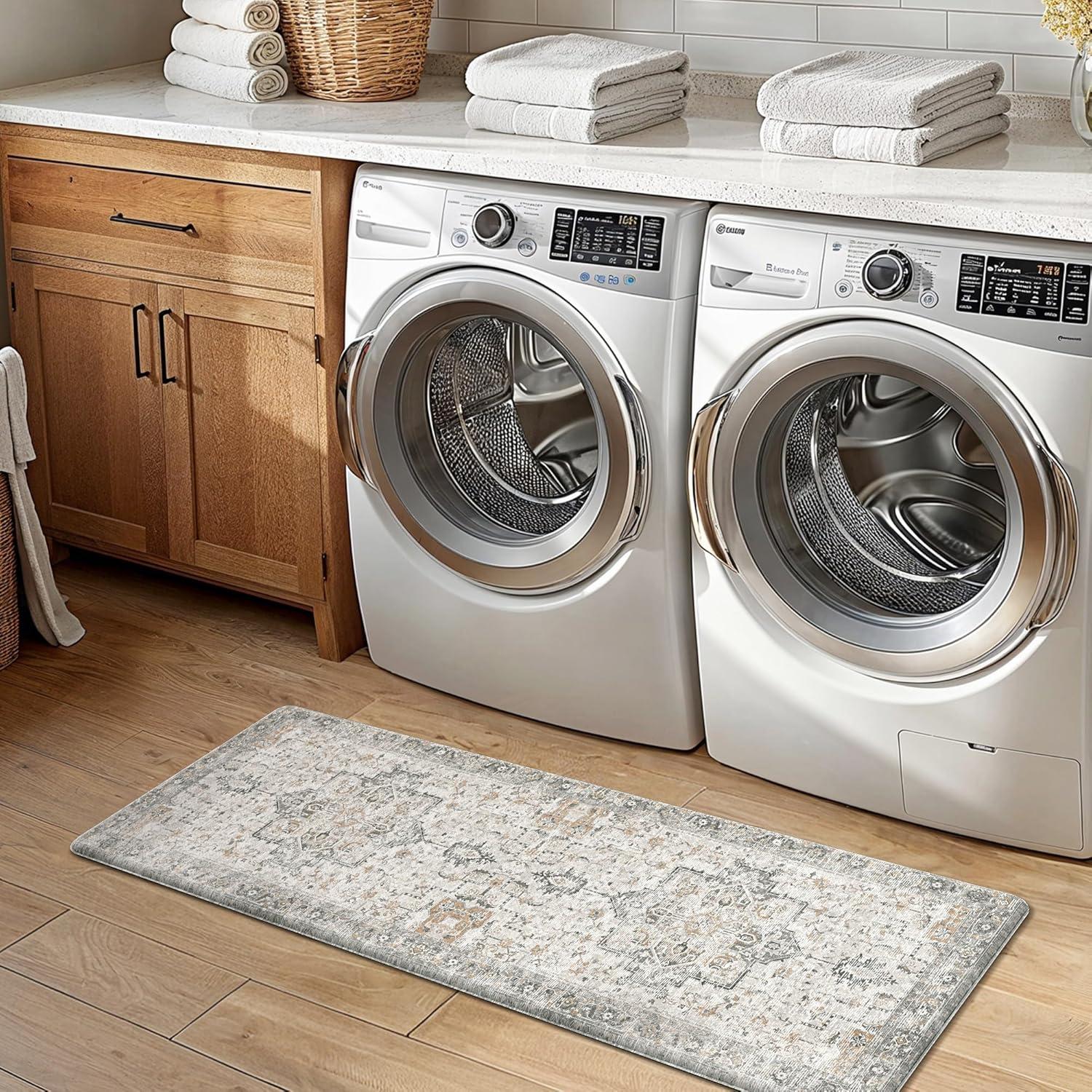 Alfombrillas de Cocina GENIMO 2Pcs Antifatiga Impermeables 43.9x119.4cm