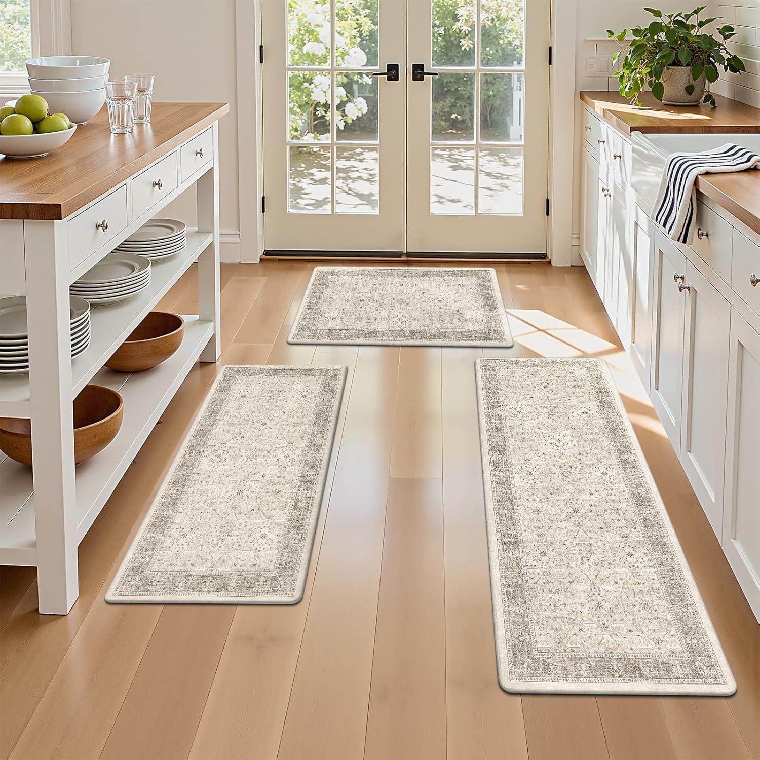 Juego de 3 Alfombrillas Antifatiga Pauwer Caqui 43.9x71.1cm