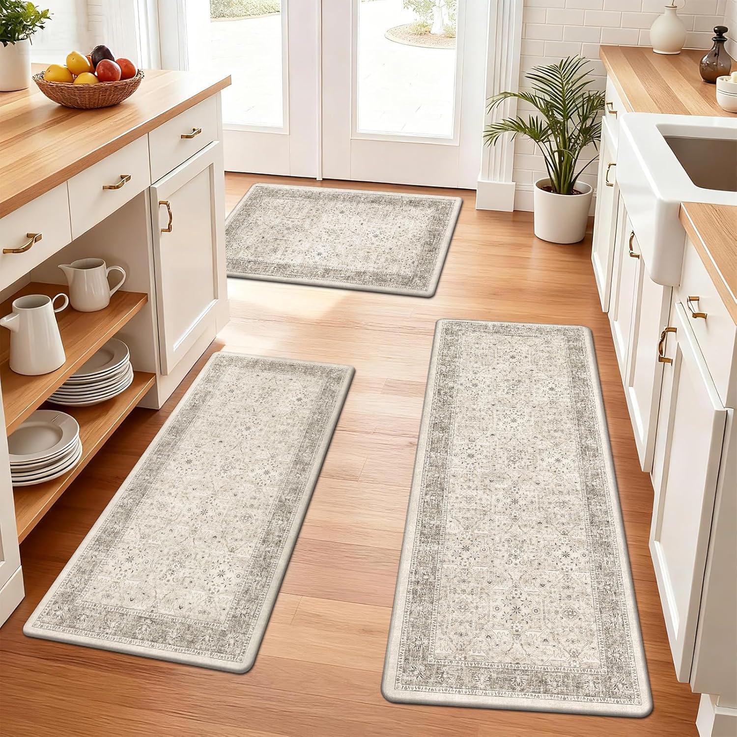 Juego de 3 Alfombrillas Antifatiga Pauwer Caqui 43.9x71.1cm