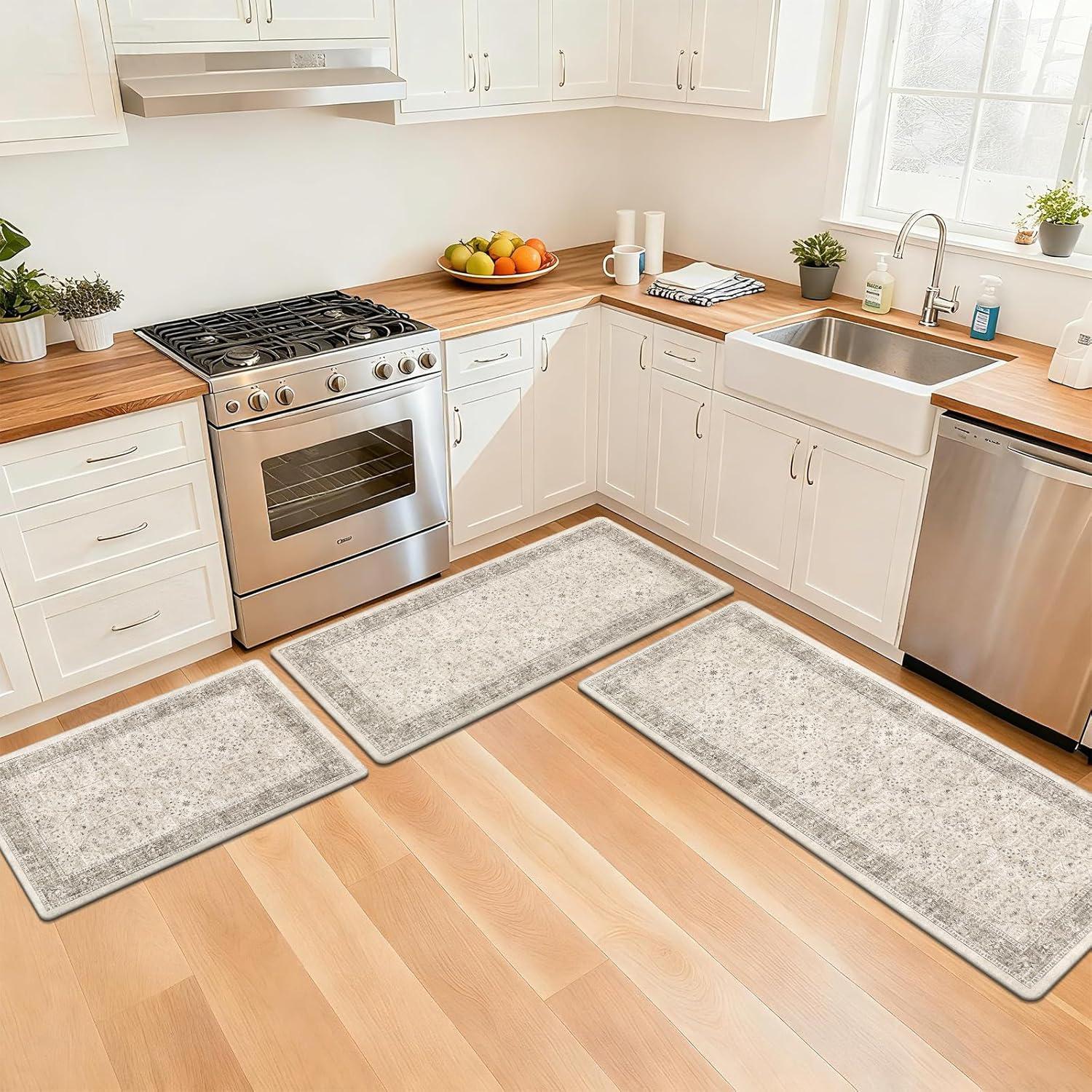 Juego de 3 Alfombrillas Antifatiga Pauwer Caqui 43.9x71.1cm