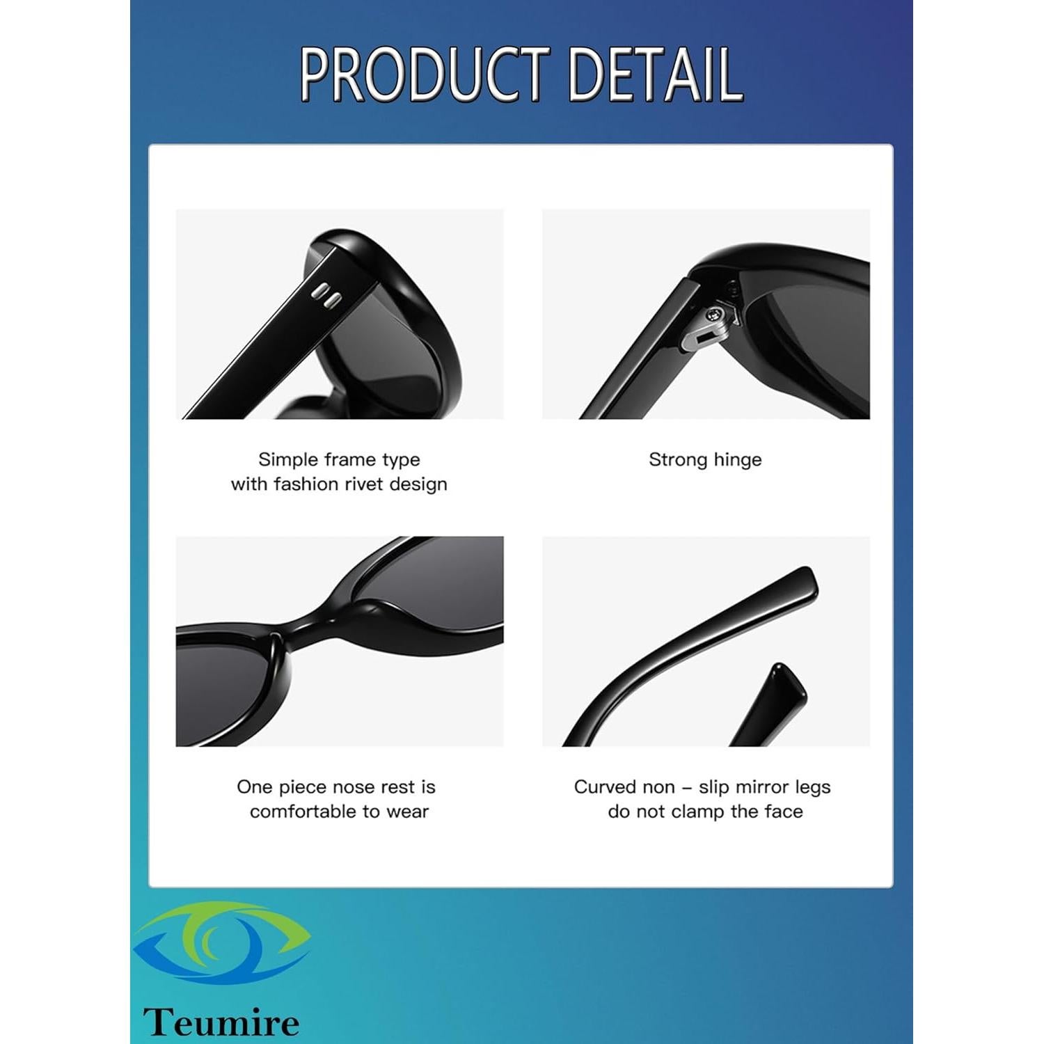 Gafas de sol ovaladas retro UV400 para mujeres y hombres